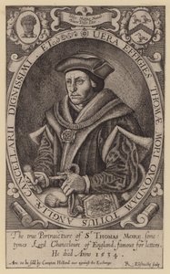 Sir Thomas More, englischer Anwalt, Staatsmann, Philosoph und Humanist von Renold (after) Elstrack