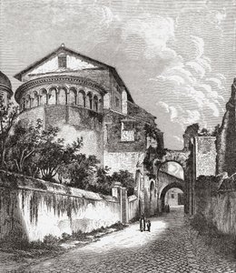 Die Kirche Santi Giovanni e Paolo, Celian Hill, Rom, Italien im späten 19. Jahrhundert. Aus Italienische Bilder von Rev. Samuel Manning, veröffentlicht ca. 1890. von Reverend Samuel Manning