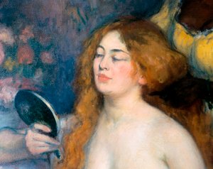 Die Toilette (Detail). Gemälde von Ricard Canals i Llambi (1876-1931)