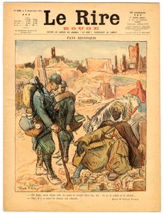 Titelbild von „Das rote Lachen“, satirisch in Farben