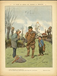 Illustration von Ricardo Flores (1878-1918) in Le Lire, 04/01/13 - Der Grund des Trinkers ist immer der beste - Kampagne, Kindheit, Jagd Jäger, Kathedralen Kirchen, Alkohol Alkoholismus von Ricardo Flores