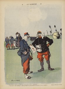 Bei Manövern. Illustration für Le Rire