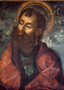 Heiliger Paulus und Heiliger Petrus (Detail, Heiliger Paulus). Gemälde von Riccardo Quartararo (15.-16. Jahrhundert) 1493 Dim. 216x155 cm Palermo, Galleria Regionale della Sicilia, inv. 53