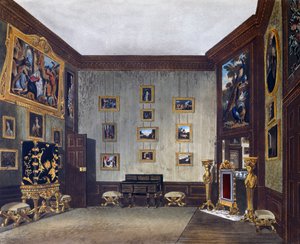 Schreibzimmer des Königs, aus Die Geschichte der königlichen Residenzen von Richard (after) Cattermole