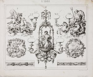 Gas- oder Ölkronleuchter, Paris, Frankreich, ca. 1860