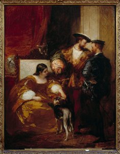 Franz I. und die Herzogin von Etampes. Anne de Pisseleu, Herzogin von Etampes, Favoritin von Franz I. (1508-1580) von Richard Bonington