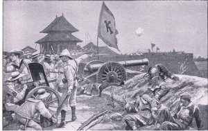 Tientsin: Kämpfe auf den Wällen von Richard Caton II Woodville