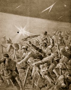 Britische Infanterie durchbricht deutsche Drahtverhaue, 1914-19 von Richard Caton Woodville