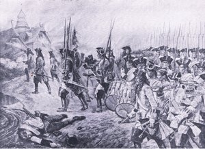 Blenheim, 13. August 1704: Sturm auf das Dorf, Illustration aus Britische Schlachten zu Land und zu Wasser, 1915