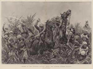 Angriff der japanischen Kavallerie zwischen den Bambussen außerhalb von Tientsin von Richard Caton Woodville junior