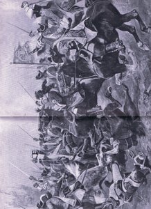 Der Kavalleriekonflikt in der Schlacht von Ramillies, 3. Mai 1706, Illustration aus Britische Schlachten zu Land und zu Wasser, 1915 von Richard Caton Woodville junior