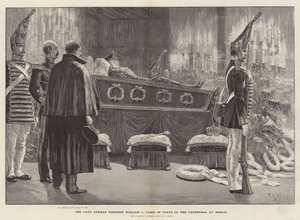 Der verstorbene deutsche Kaiser Wilhelm I. aufgebahrt im Berliner Dom