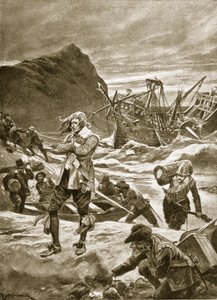 Schiffbruch auf den Bermudas, 1609, Illustration aus 