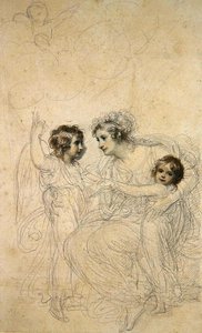 Die Gräfin von Hopetoun mit ihren Töchtern Jasmin und Lucy von Richard Cosway