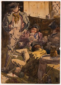 Skizze zur Darstellung der Leidenschaften - Trunkenheit, 1854 von Richard Dadd