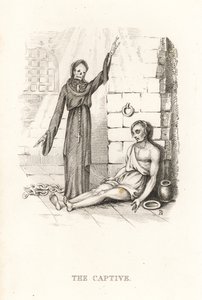 Das Skelett des Todes und der Gefangene (1827, Gravur) von Richard Dagley