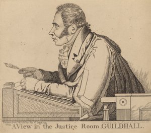 Sir Matthew Wood; Eine Ansicht im Justizraum, Guildhall