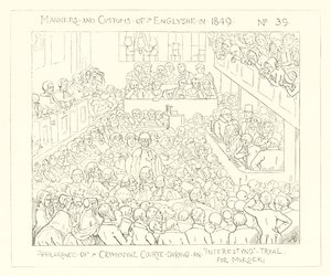1849, Erscheinung des Strafgerichts während eines interessanten Mordprozesses von Richard Doyle