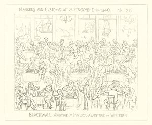 1849, Blackwall zeigt das öffentliche Essen von Weißfisch von Richard Doyle