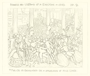 1849, Die Öffentlichkeit in Aufregung über das Erscheinen von Miss Lind von Richard Doyle