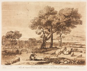 Liber Veritatis: Nr. 135, Eine Landschaft mit Gebäuden, Merkur stiehlt Admetus