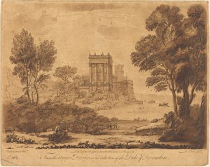 Landschaft Nr. 162 aus "Liber Veritatis" von Richard Earlom after Claude Lorrain