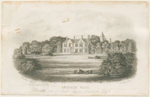 Apedale Hall Haus und Park: Stahlgravur, spätes 18. Jh. von Richard Edensor Heathcote