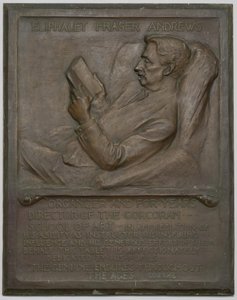 Gedenktafel für den verstorbenen E. F. Andrews