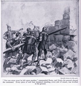 Die Zerstörung Karthagos durch die Römer, ca. 1950