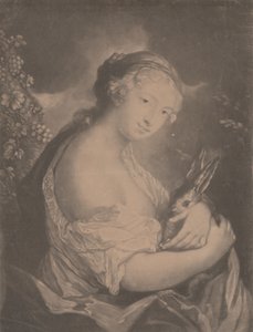 Herbst: eine junge Frau, die ein Kaninchen hält, 1775