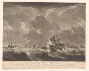 Marineschiffe auf hohen Wellen