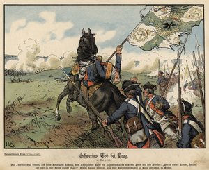 Tod von Feldmarschall von Schwerin in der Schlacht bei Prag von Richard Knoetel