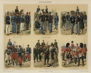 Infanterie europäischer Armeen (Farblithografie) von Richard Knotel