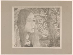 Helga, die vor sich hin schaut von Richard Nicolaüs Roland Holst (signed by artist)