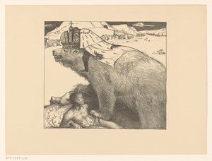 Zar Nikolaus II. von Russland auf dem russischen Bären