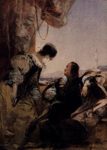 Ein Kavalier und seine Dame auf einer Terrasse in Genua von Richard Parkes Bonington
