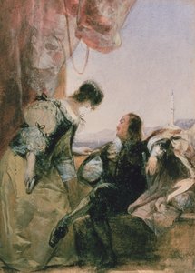 Ein Kavalier und seine Dame auf einer Terrasse, Genua