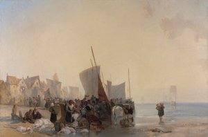 Ein Fischmarkt in der Nähe von Boulogne