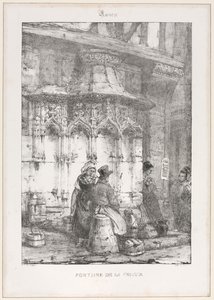 Architektonische Überreste und Fragmente: Rouen - Fontaine de la Crosse von Richard Parkes Bonington