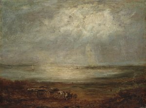 Strandszene mit Wagen und Pferd, 1825 von Richard Parkes Bonington