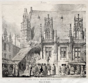Rouen: Entrée de la Salle des Pas Perdus, Palais du Justice von Richard Parkes Bonington