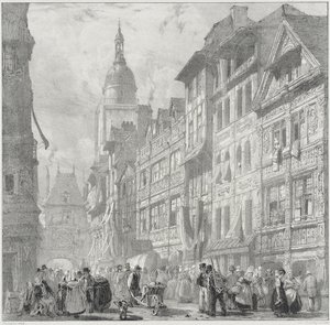 Rue du Gros Horloge, Rouen von Richard Parkes Bonington