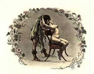 Illustration von Richard Ranft (1862 - 1931) für Lucien de Samosate (ca. 125 - 192): "Die Kurtisanen". 1899 von Richard Ranft
