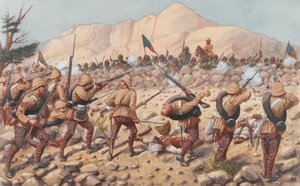 72. Herzog von Albanys eigene Highlander im Vormarsch bei Peiwar Kotal von Richard Simkin