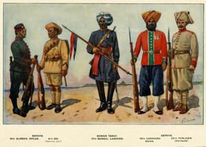 Typen der indischen Armee von Richard Simkin