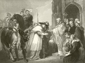 Kardinal Wolsey in der Abtei von Leicester
