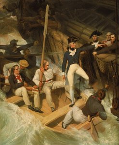 Nelson besteigt ein erobertes Schiff, 20. November 1777 von Richard Westall