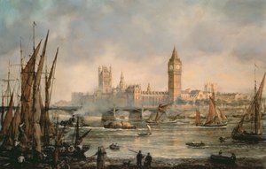 Blick auf die Houses of Parliament von der Themse