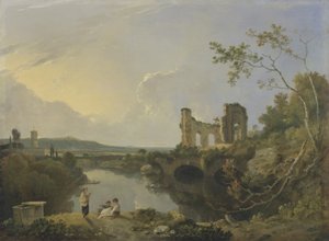 Italienische Landschaft (Morgen), ca. 1760-65 von Richard Wilson