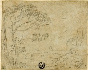 Italienische Landschaft mit Schirmkiefer im Vordergrund von Richard Wilson